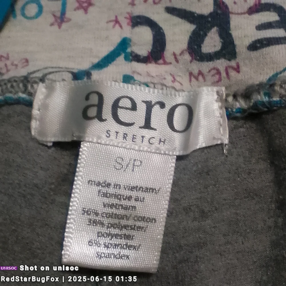 Wide Leg Size Small Petite Aero Stylish Gray Leggings with Blue Waistband - Picture 4 of 8